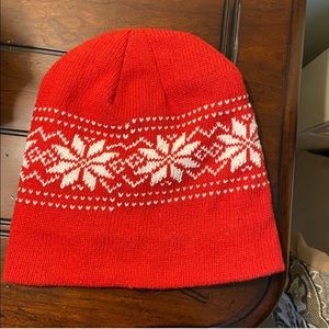 FREE W PURCHASE Red winter fleece lined beanie